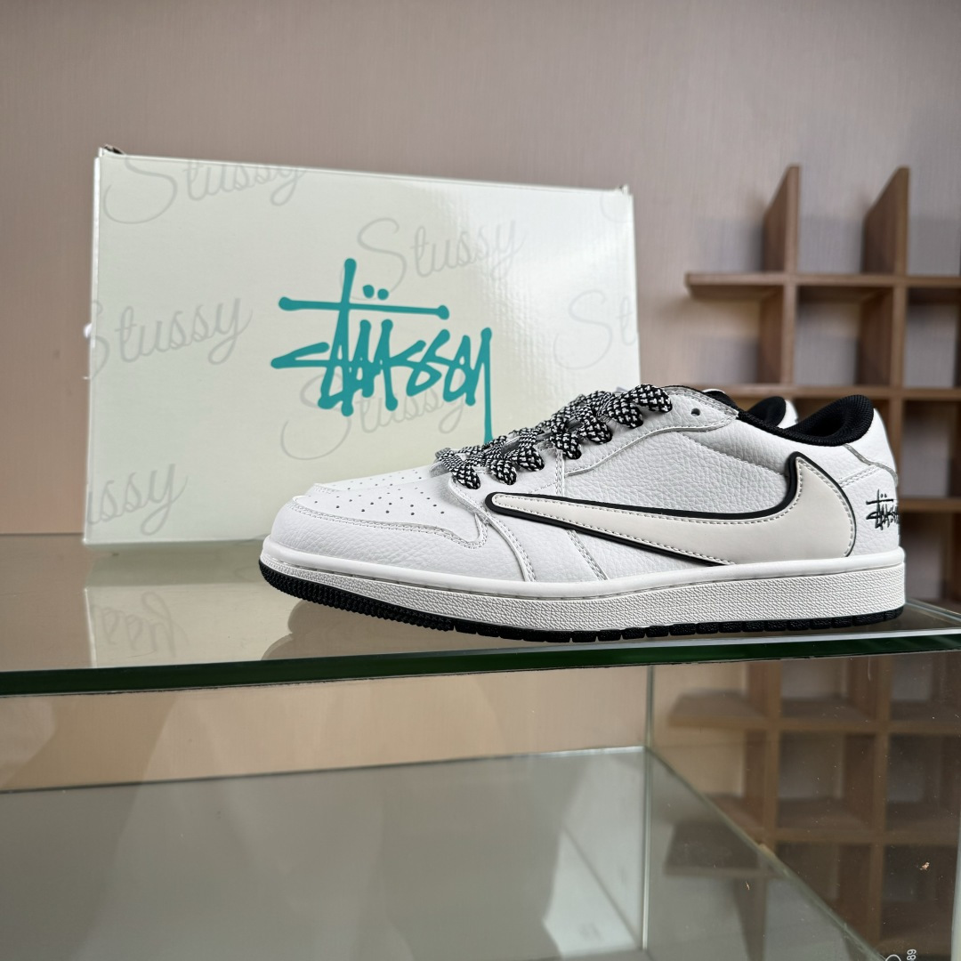 280 Travis Scott x Fragment Design x Air Jordan 1 Low SP AJ1 乔1 斯图西联名 米黑边 低帮文化休闲板鞋 CS5288-503
