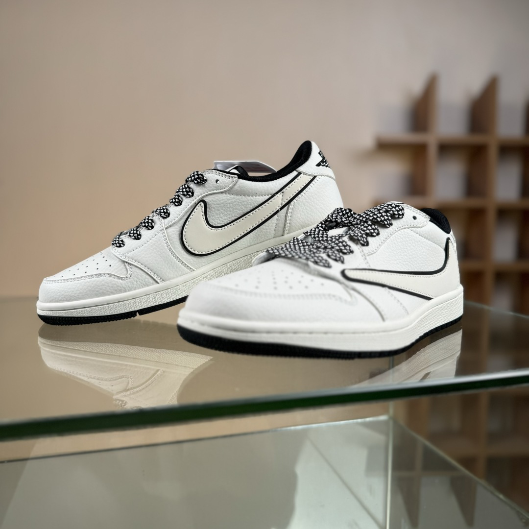 280 Travis Scott x Fragment Design x Air Jordan 1 Low SP AJ1 乔1 斯图西联名 米黑边 低帮文化休闲板鞋 CS5288-503