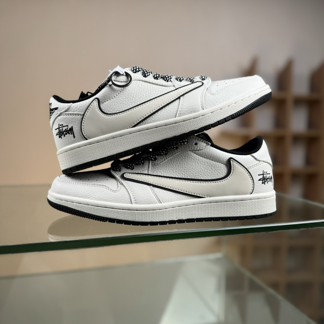 280 Travis Scott x Fragment Design x Air Jordan 1 Low SP AJ1 乔1 斯图西联名 米黑边 低帮文化休闲板鞋 CS5288-503
