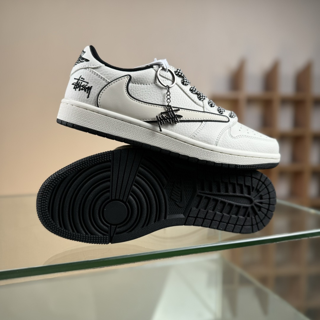280 Travis Scott x Fragment Design x Air Jordan 1 Low SP AJ1 乔1 斯图西联名 米黑边 低帮文化休闲板鞋 CS5288-503