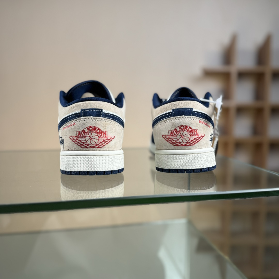 Nike Jordan Air Jordan 1 x Stussy 蓝棕白小勾满天星 LR8888-015-莆田鞋,莆田鞋货源,高仿鞋,高仿鞋货源,安福档口,莆田高仿鞋,莆田鞋批发,高仿鞋批发,莆田高仿运动鞋,高仿运动鞋,莆田运动鞋 Nike Jordan Air Jordan 1 x Stussy 蓝棕白小勾满天星 LR8888-015