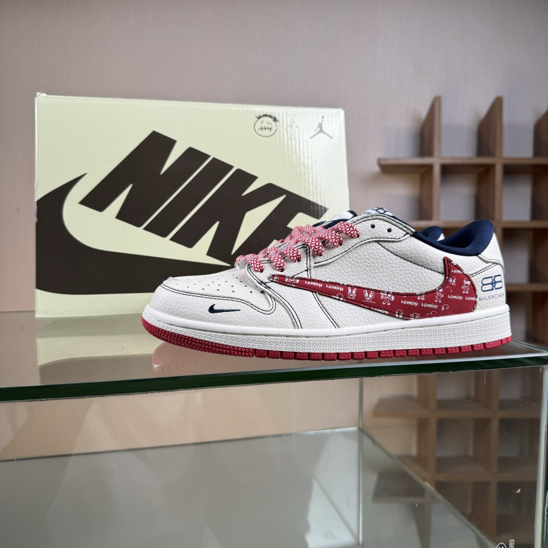 Travis Scott x Nike Air Jordan 1 Low x Balenciaga Air Jordan 1 Low 反转白红小勾满天星倒钩 DS2025-001-莆田鞋,莆田鞋货源,高仿鞋,高仿鞋货源,安福档口,莆田高仿鞋,莆田鞋批发,高仿鞋批发,莆田高仿运动鞋,高仿运动鞋,莆田运动鞋 Travis Scott x Nike Air Jordan 1 Low x Balenciaga Air Jordan 1 Low 反转白红小勾满天星倒钩 DS2025-001