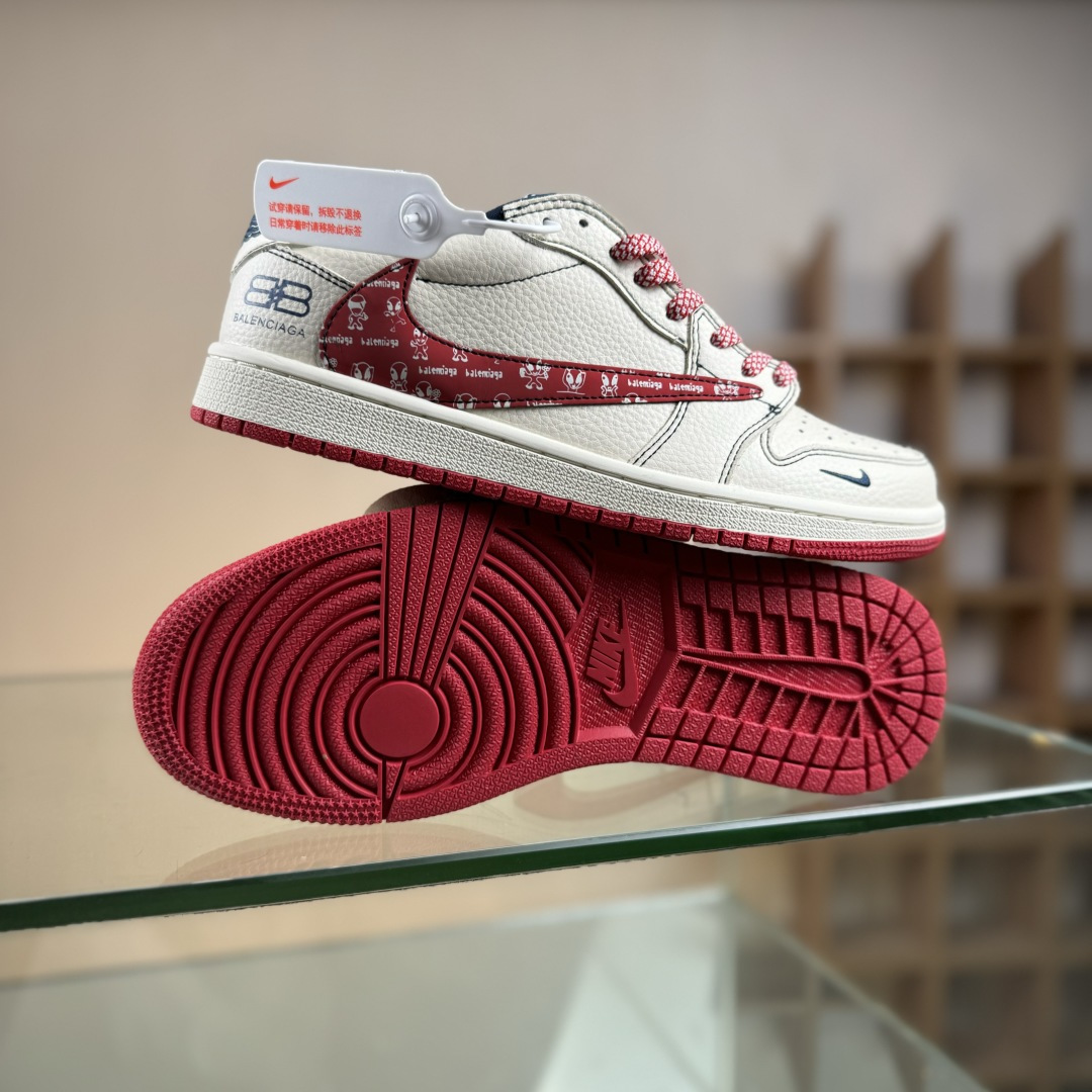 Travis Scott x Nike Air Jordan 1 Low x Balenciaga Air Jordan 1 Low 反转白红小勾满天星倒钩 DS2025-001-莆田鞋,莆田鞋货源,高仿鞋,高仿鞋货源,安福档口,莆田高仿鞋,莆田鞋批发,高仿鞋批发,莆田高仿运动鞋,高仿运动鞋,莆田运动鞋 Travis Scott x Nike Air Jordan 1 Low x Balenciaga Air Jordan 1 Low 反转白红小勾满天星倒钩 DS2025-001