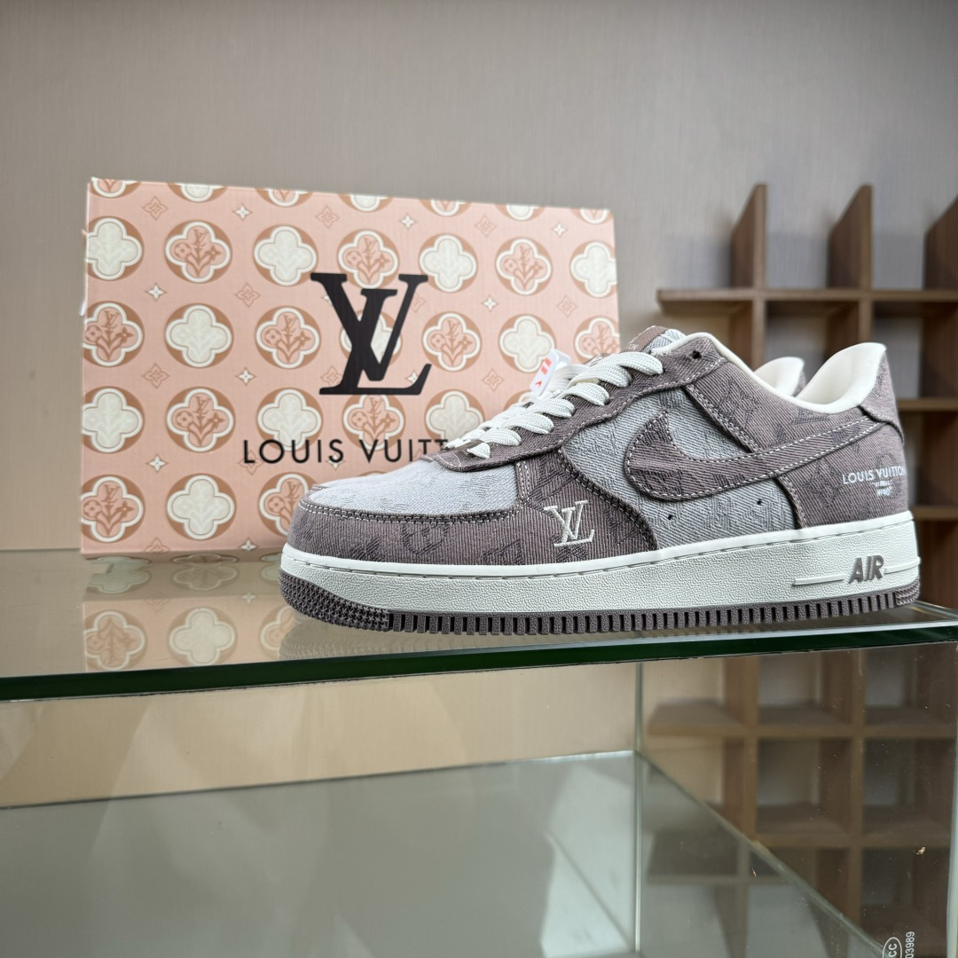 Nike Air Force 1 Low 07 x Louis Vuitton 棕灰牛仔 YF9511-821-莆田鞋,莆田鞋货源,高仿鞋,高仿鞋货源,安福档口,莆田高仿鞋,莆田鞋批发,高仿鞋批发,莆田高仿运动鞋,高仿运动鞋,莆田运动鞋 Nike Air Force 1 Low 07 x Louis Vuitton 棕灰牛仔 YF9511-821