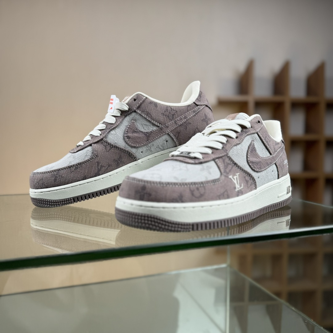 Nike Air Force 1 Low 07 x Louis Vuitton 棕灰牛仔 YF9511-821-莆田鞋,莆田鞋货源,高仿鞋,高仿鞋货源,安福档口,莆田高仿鞋,莆田鞋批发,高仿鞋批发,莆田高仿运动鞋,高仿运动鞋,莆田运动鞋 Nike Air Force 1 Low 07 x Louis Vuitton 棕灰牛仔 YF9511-821