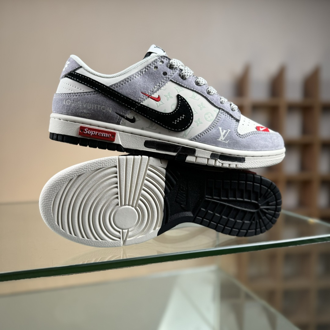 Nike SB Dunk Low x Louis Vuitton x Superme 灰白黑双小勾满天星 CX5050-Y18-莆田鞋,莆田鞋货源,高仿鞋,高仿鞋货源,安福档口,莆田高仿鞋,莆田鞋批发,高仿鞋批发,莆田高仿运动鞋,高仿运动鞋,莆田运动鞋 Nike SB Dunk Low x Louis Vuitton x Superme 灰白黑双小勾满天星 CX5050-Y18