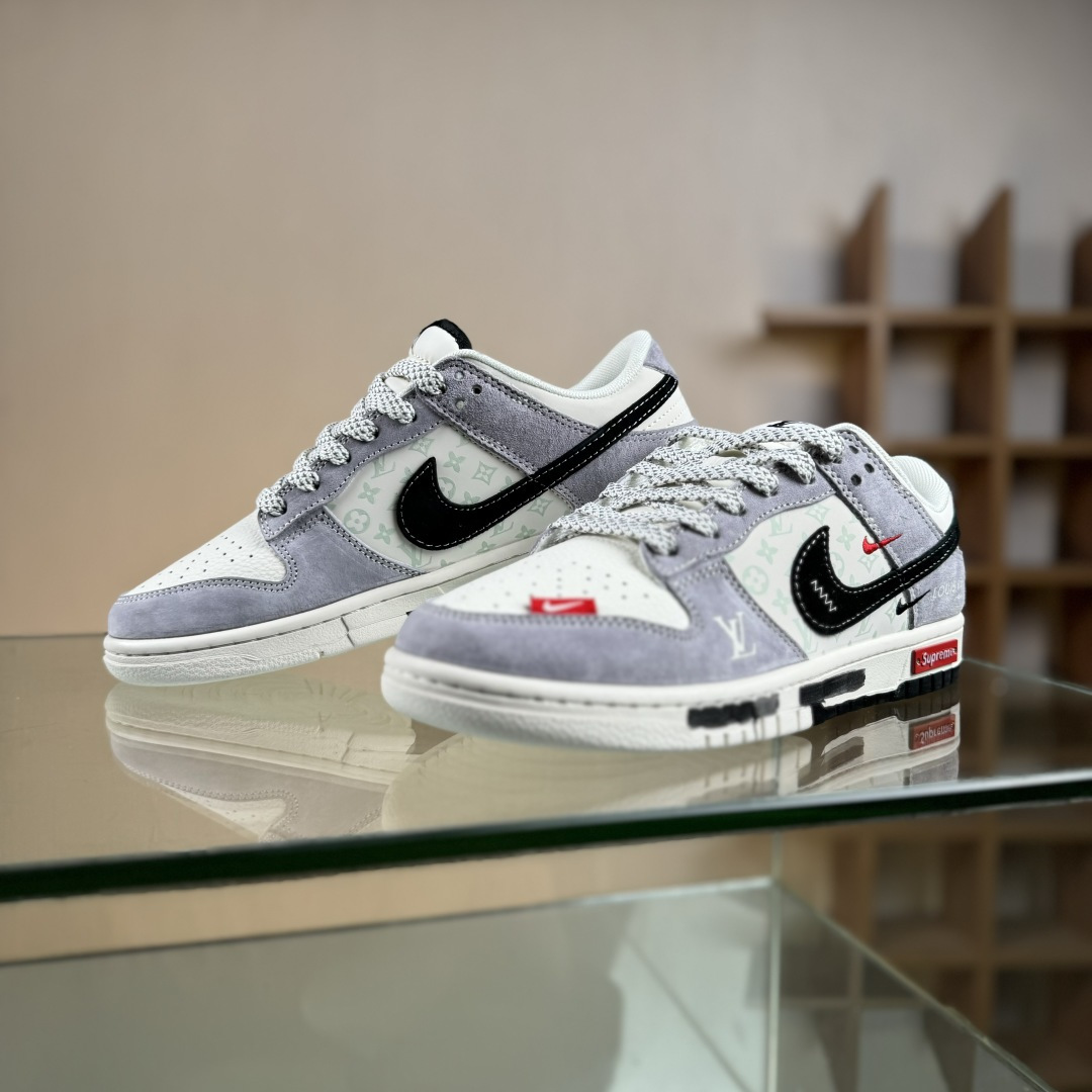 Nike SB Dunk Low x Louis Vuitton x Superme 灰白黑双小勾满天星 CX5050-Y18-莆田鞋,莆田鞋货源,高仿鞋,高仿鞋货源,安福档口,莆田高仿鞋,莆田鞋批发,高仿鞋批发,莆田高仿运动鞋,高仿运动鞋,莆田运动鞋 Nike SB Dunk Low x Louis Vuitton x Superme 灰白黑双小勾满天星 CX5050-Y18