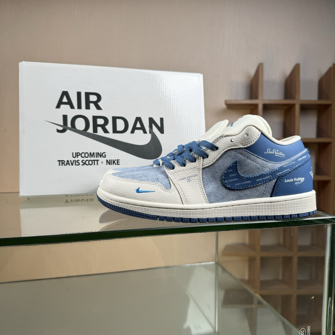 Nike Jordan Air Jordan 1 x Louis Vuitton 白蓝牛仔小勾 QD1988-003-莆田鞋,莆田鞋货源,高仿鞋,高仿鞋货源,安福档口,莆田高仿鞋,莆田鞋批发,高仿鞋批发,莆田高仿运动鞋,高仿运动鞋,莆田运动鞋 Nike Jordan Air Jordan 1 x Louis Vuitton 白蓝牛仔小勾 QD1988-003