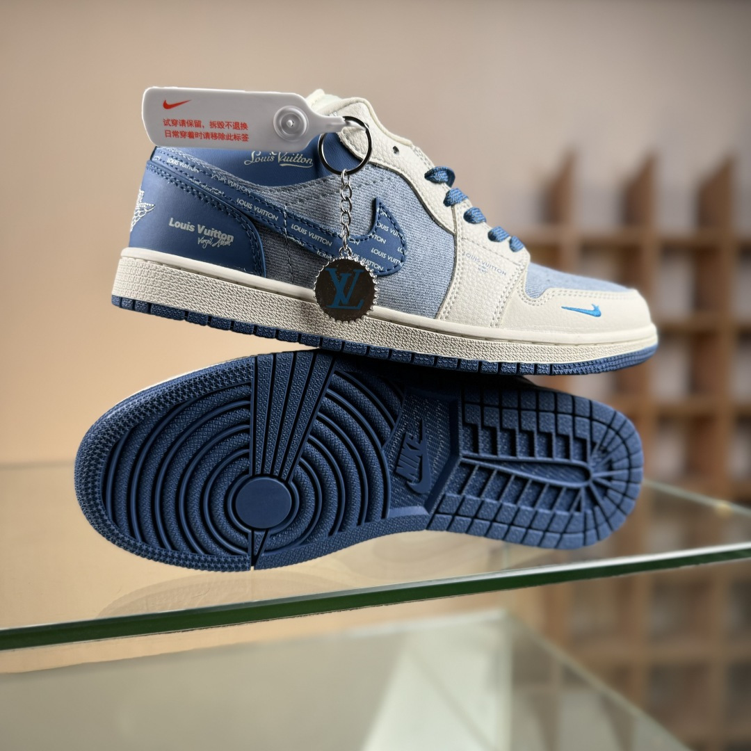 Nike Jordan Air Jordan 1 x Louis Vuitton 白蓝牛仔小勾 QD1988-003-莆田鞋,莆田鞋货源,高仿鞋,高仿鞋货源,安福档口,莆田高仿鞋,莆田鞋批发,高仿鞋批发,莆田高仿运动鞋,高仿运动鞋,莆田运动鞋 Nike Jordan Air Jordan 1 x Louis Vuitton 白蓝牛仔小勾 QD1988-003