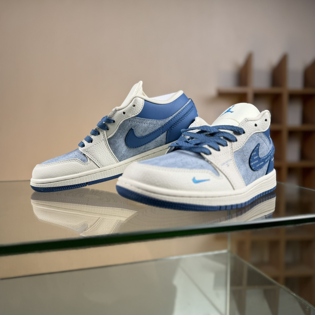 Nike Jordan Air Jordan 1 x Louis Vuitton 白蓝牛仔小勾 QD1988-003-莆田鞋,莆田鞋货源,高仿鞋,高仿鞋货源,安福档口,莆田高仿鞋,莆田鞋批发,高仿鞋批发,莆田高仿运动鞋,高仿运动鞋,莆田运动鞋 Nike Jordan Air Jordan 1 x Louis Vuitton 白蓝牛仔小勾 QD1988-003