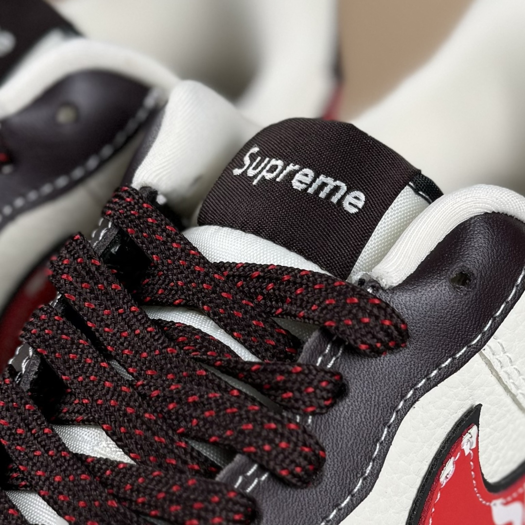 Nike Air Force 1 Low 07 x Superme 棕白红小勾满天星 KJ1688-019-莆田鞋,莆田鞋货源,高仿鞋,高仿鞋货源,安福档口,莆田高仿鞋,莆田鞋批发,高仿鞋批发,莆田高仿运动鞋,高仿运动鞋,莆田运动鞋 Nike Air Force 1 Low 07 x Superme 棕白红小勾满天星 KJ1688-019