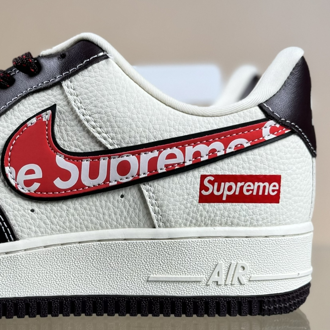 Nike Air Force 1 Low 07 x Superme 棕白红小勾满天星 KJ1688-019-莆田鞋,莆田鞋货源,高仿鞋,高仿鞋货源,安福档口,莆田高仿鞋,莆田鞋批发,高仿鞋批发,莆田高仿运动鞋,高仿运动鞋,莆田运动鞋 Nike Air Force 1 Low 07 x Superme 棕白红小勾满天星 KJ1688-019