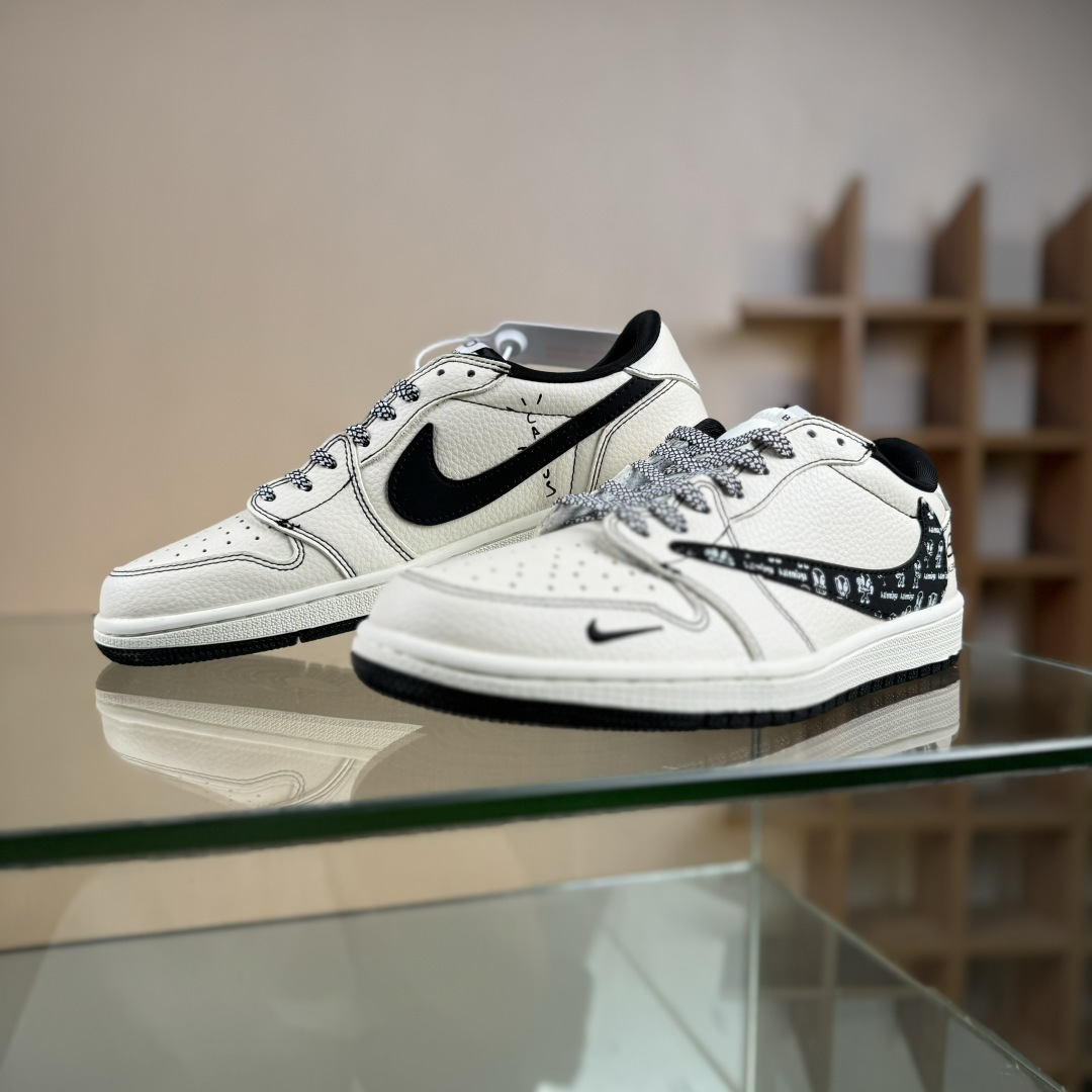 Travis Scott x Nike Air Jordan 1 Low x Balenciaga Air Jordan 1 Low 反转米黑小勾满天星倒钩 DS2025-002-莆田鞋,莆田鞋货源,高仿鞋,高仿鞋货源,安福档口,莆田高仿鞋,莆田鞋批发,高仿鞋批发,莆田高仿运动鞋,高仿运动鞋,莆田运动鞋 Travis Scott x Nike Air Jordan 1 Low x Balenciaga Air Jordan 1 Low 反转米黑小勾满天星倒钩 DS2025-002