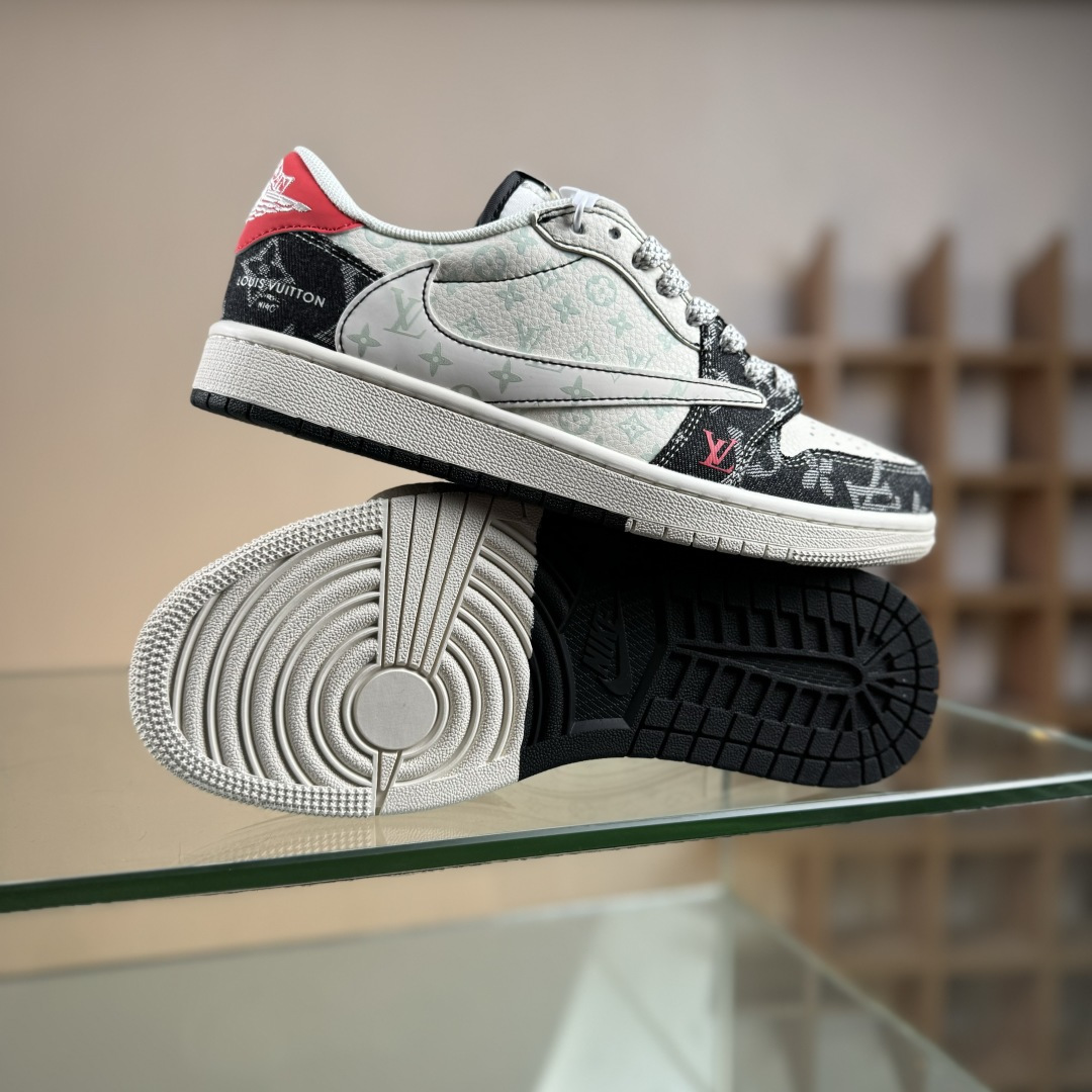 Travis Scott x Nike Air Jordan 1 Low x Louis Vuitton Air Jordan 1 Low 反转黑白牛仔满天星倒钩 CX5050-Y28 Travis Scott x Nike Air Jordan 1 Low x Louis Vuitton Air Jordan 1 Low 反转黑白牛仔满天星倒钩 CX5050-Y28