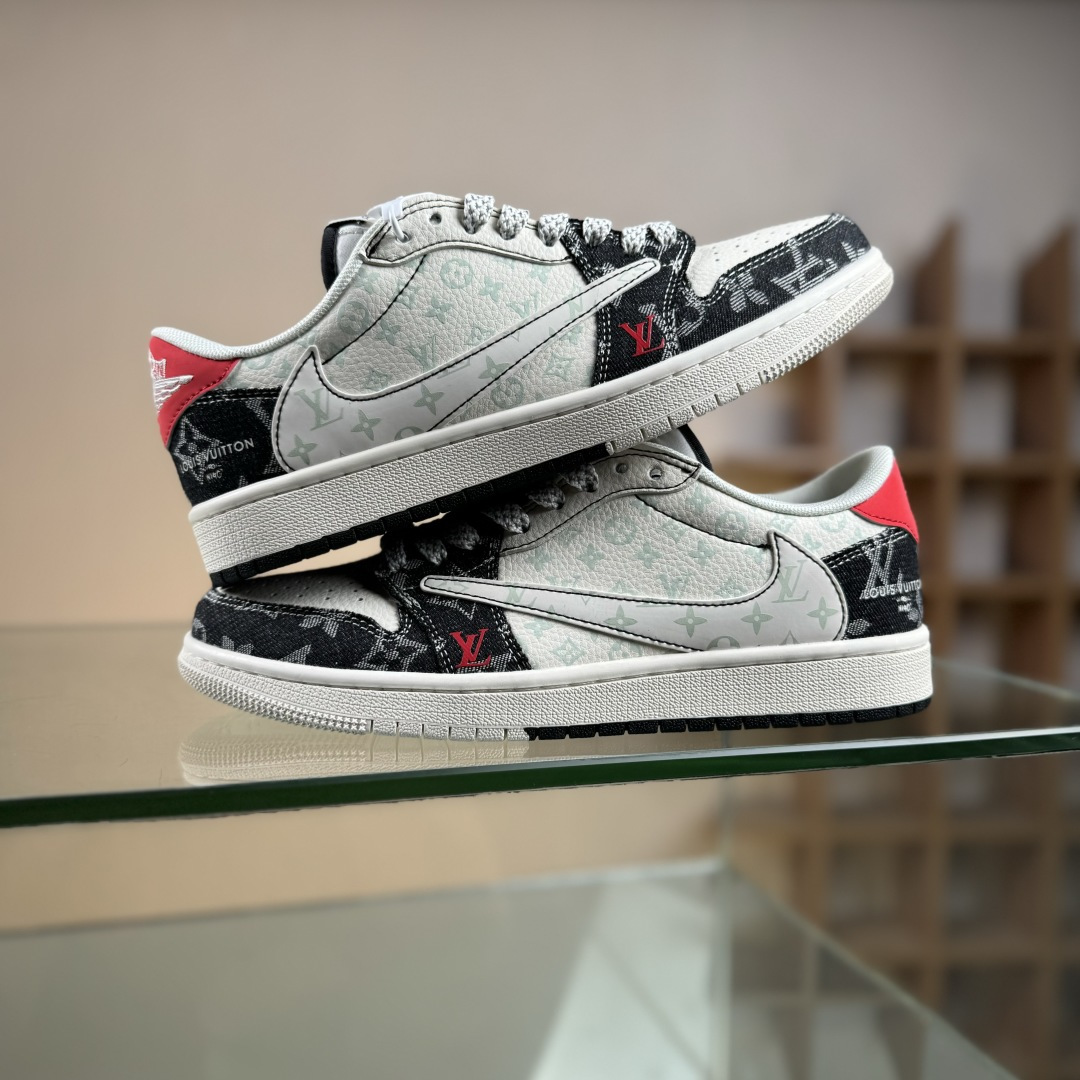 Travis Scott x Nike Air Jordan 1 Low x Louis Vuitton Air Jordan 1 Low 反转黑白牛仔满天星倒钩 CX5050-Y28 Travis Scott x Nike Air Jordan 1 Low x Louis Vuitton Air Jordan 1 Low 反转黑白牛仔满天星倒钩 CX5050-Y28