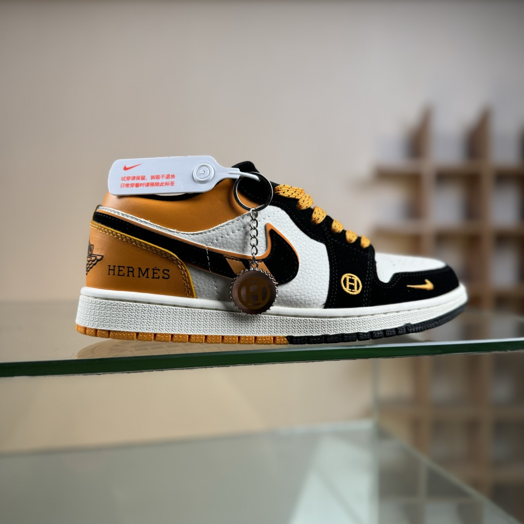 Nike Jordan Air Jordan 1 x HERMES 黑白黄小勾满天星 LJ8888-004