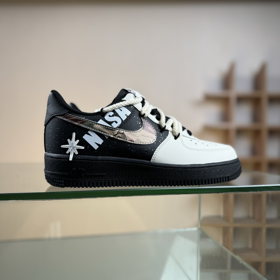 Nike Air Force 1 Low 07 科幻系列 皮革 黑武士 遨游木星 黑米 DX2920-001
