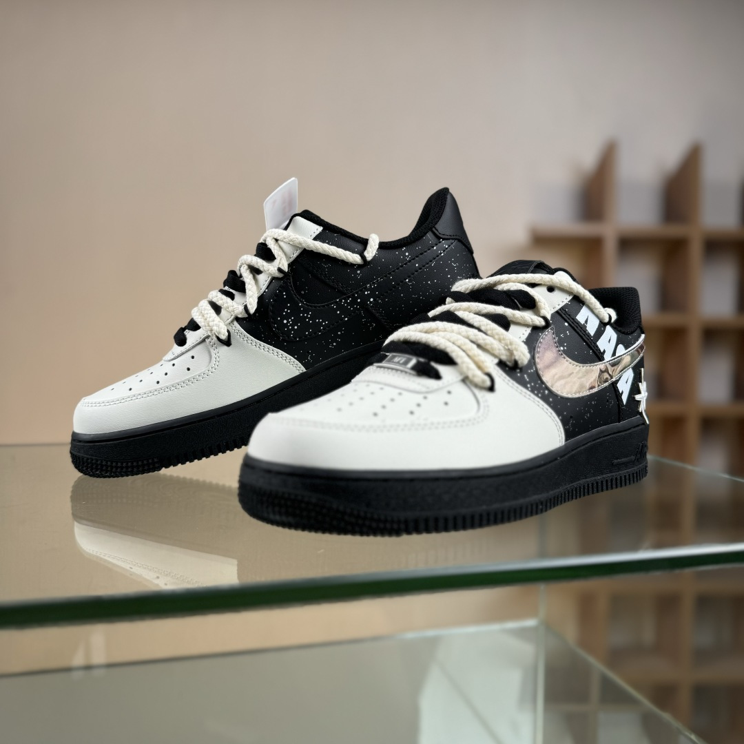 Nike Air Force 1 Low 07 科幻系列 皮革 黑武士 遨游木星 黑米 DX2920-001