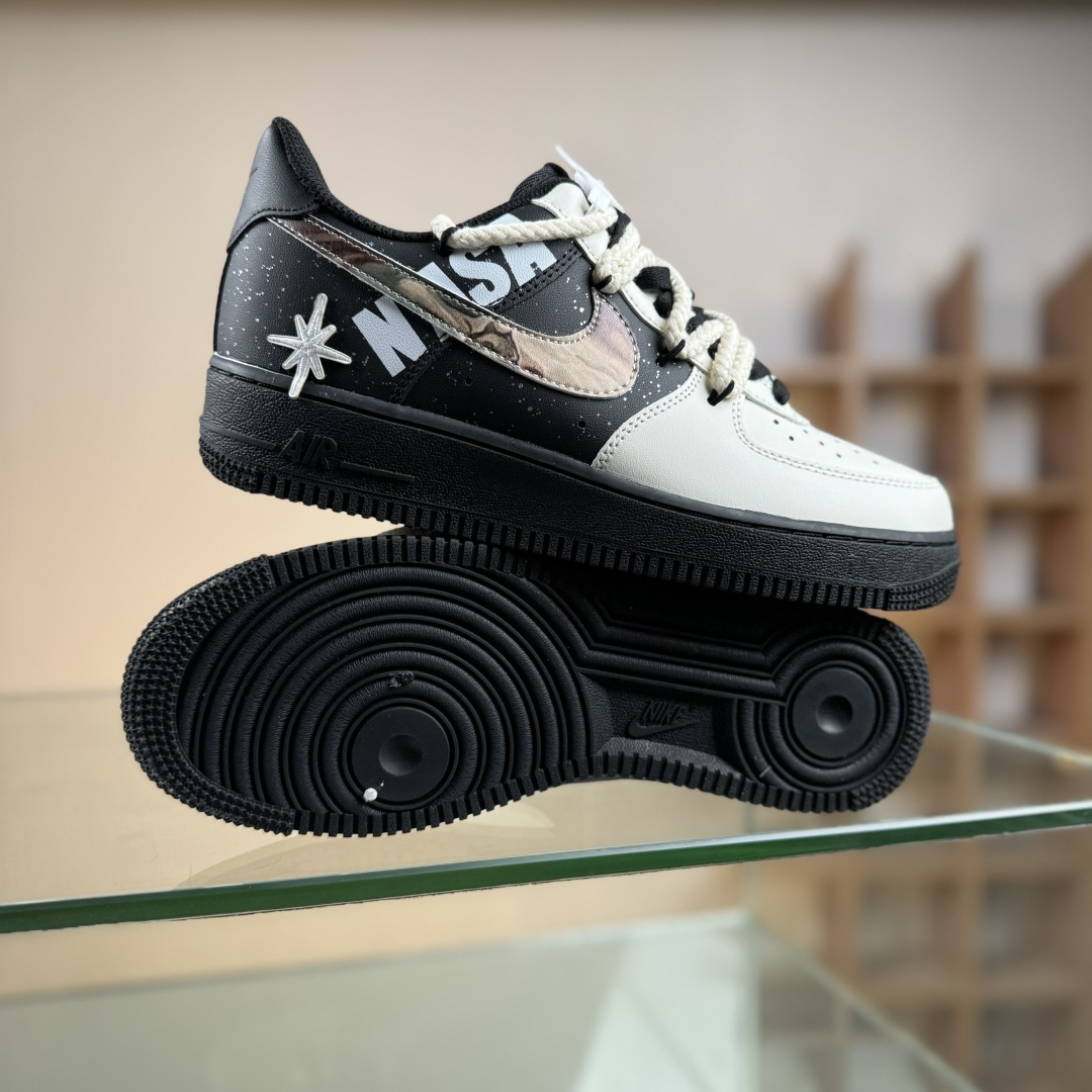 Nike Air Force 1 Low 07 科幻系列 皮革 黑武士 遨游木星 黑米 DX2920-001