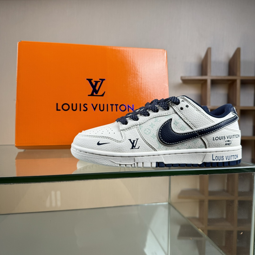 Nike SB Dunk Low LV联名 米蓝印花 周年高端定制 低帮休闲板鞋 HT5088-610