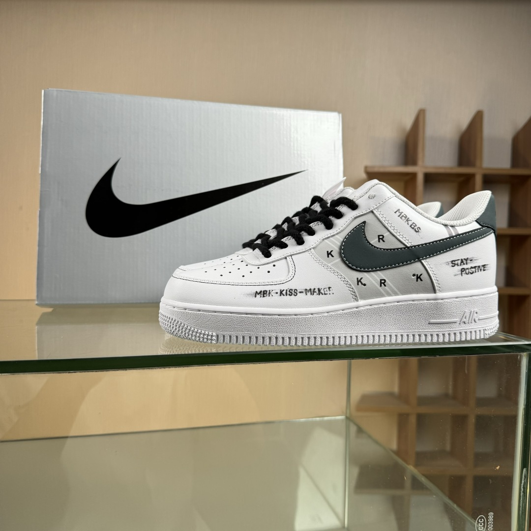 Nike Air Force 1 Low 07 皮革 简约 时尚潮流经典百搭简墨 白黑 ZH0316-127