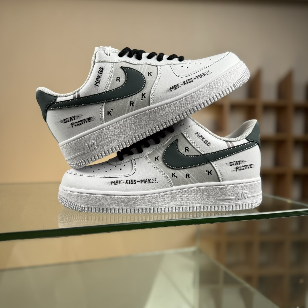 Nike Air Force 1 Low 07 皮革 简约 时尚潮流经典百搭简墨 白黑 ZH0316-127