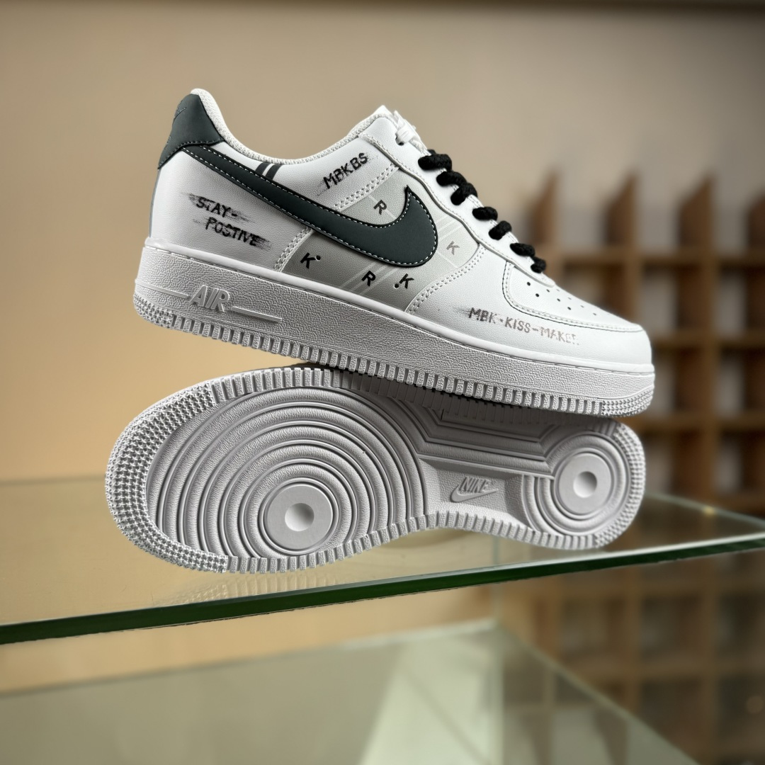Nike Air Force 1 Low 07 皮革 简约 时尚潮流经典百搭简墨 白黑 ZH0316-127