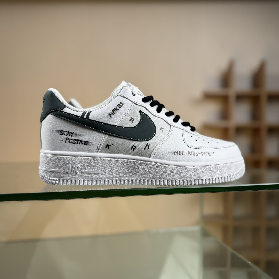Nike Air Force 1 Low 07 皮革 简约 时尚潮流经典百搭简墨 白黑 ZH0316-127