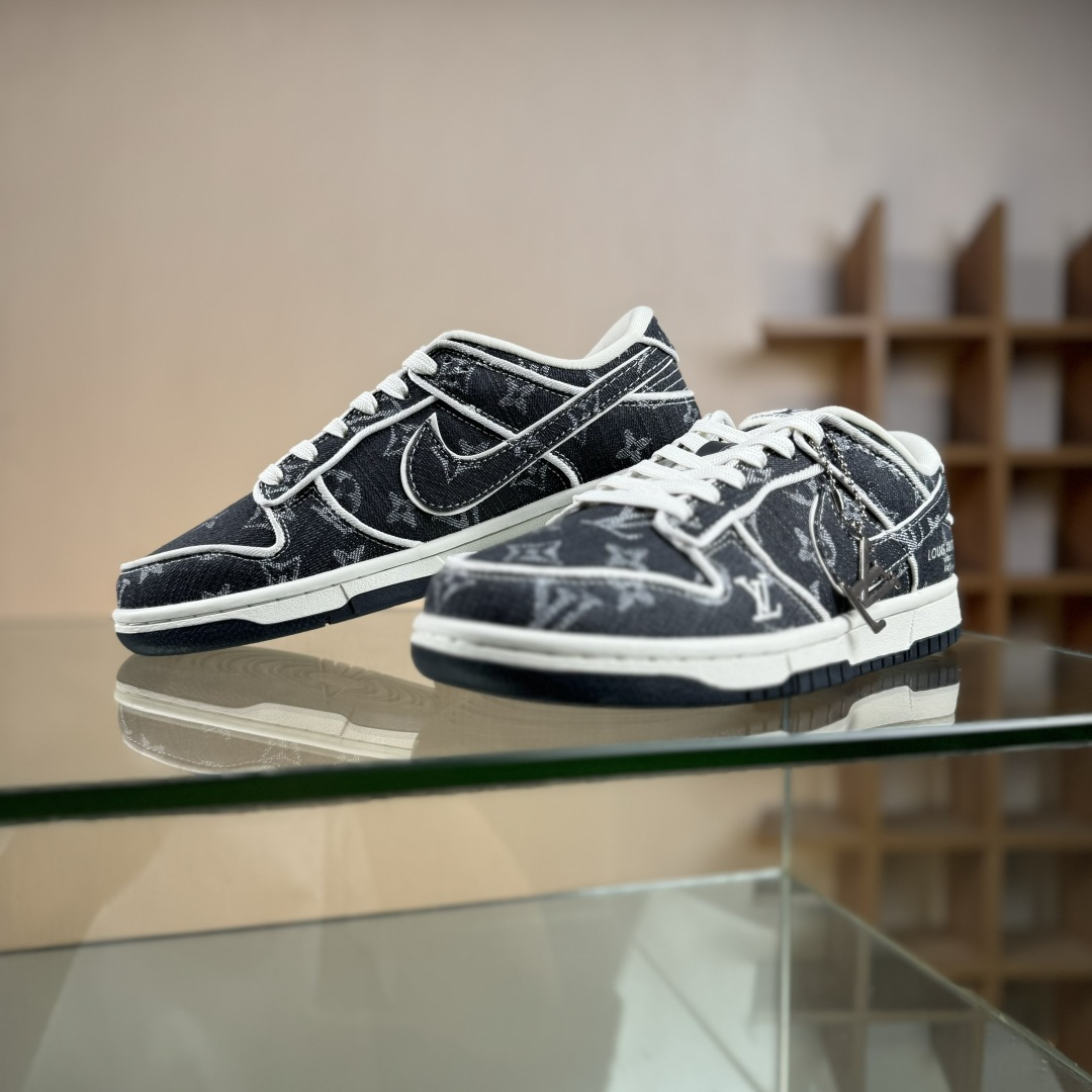 Nike SB Dunk Low LV联名 白深蓝牛仔 高端定制 低帮休闲板鞋 SC0601-470