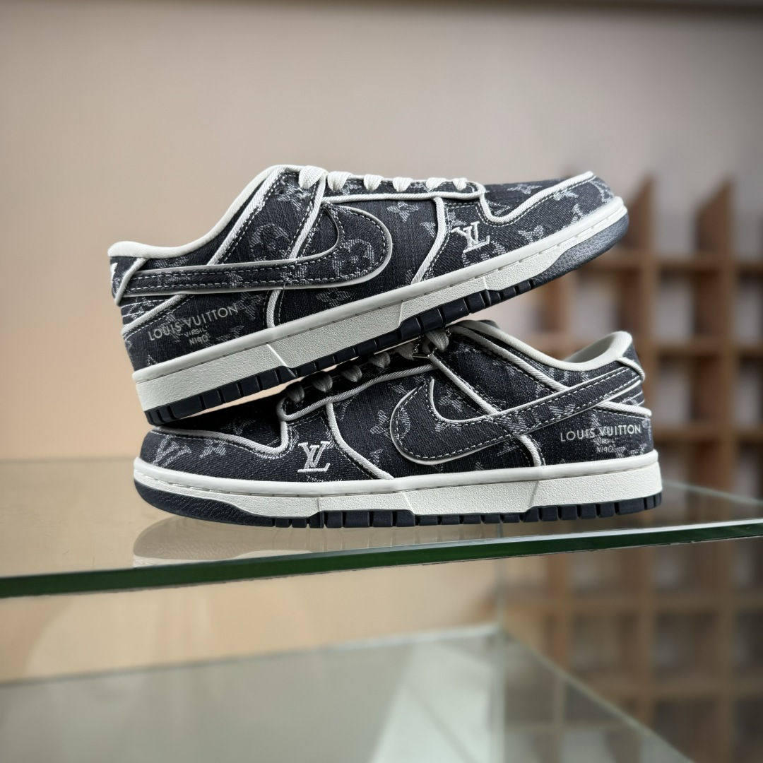 Nike SB Dunk Low LV联名 白深蓝牛仔 高端定制 低帮休闲板鞋 SC0601-470