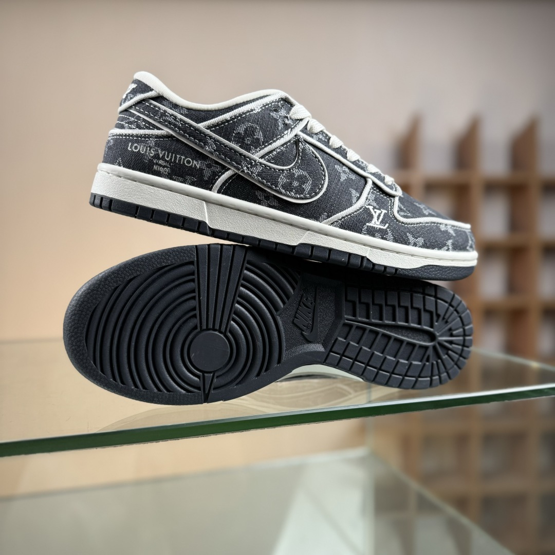 Nike SB Dunk Low LV联名 白深蓝牛仔 高端定制 低帮休闲板鞋 SC0601-470
