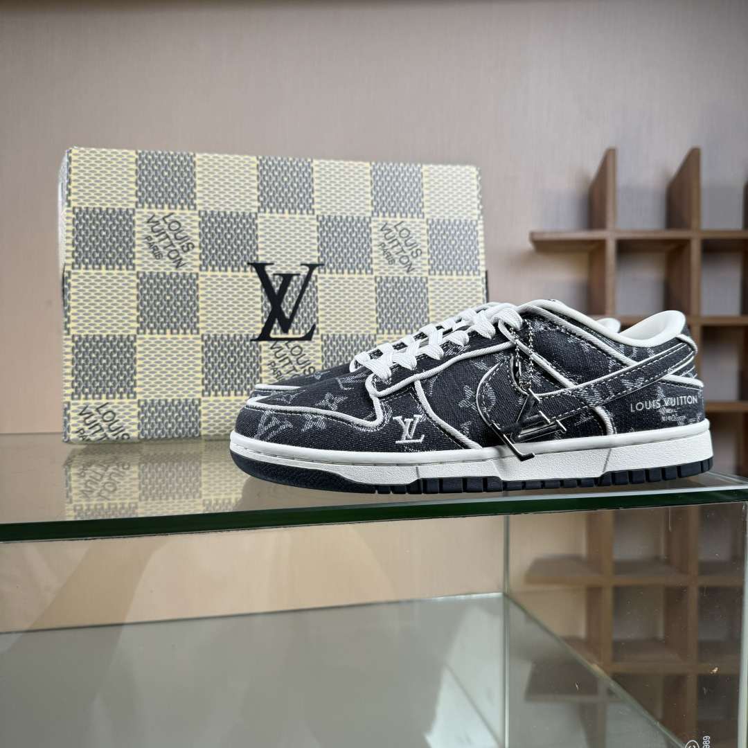 Nike SB Dunk Low LV联名 白深蓝牛仔 高端定制 低帮休闲板鞋 SC0601-470