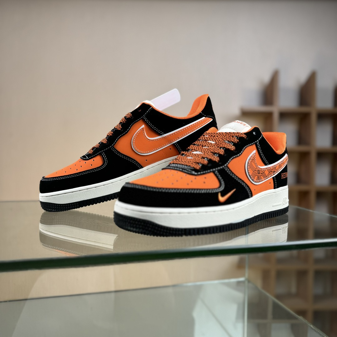 Nike Air Force 1 Low 07 x HERMES 黑橙小勾满天星 XL1979-112