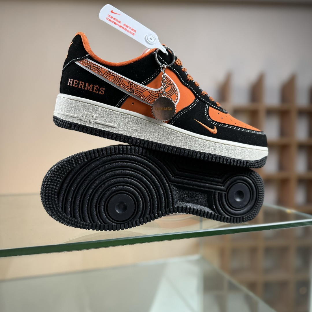 Nike Air Force 1 Low 07 x HERMES 黑橙小勾满天星 XL1979-112