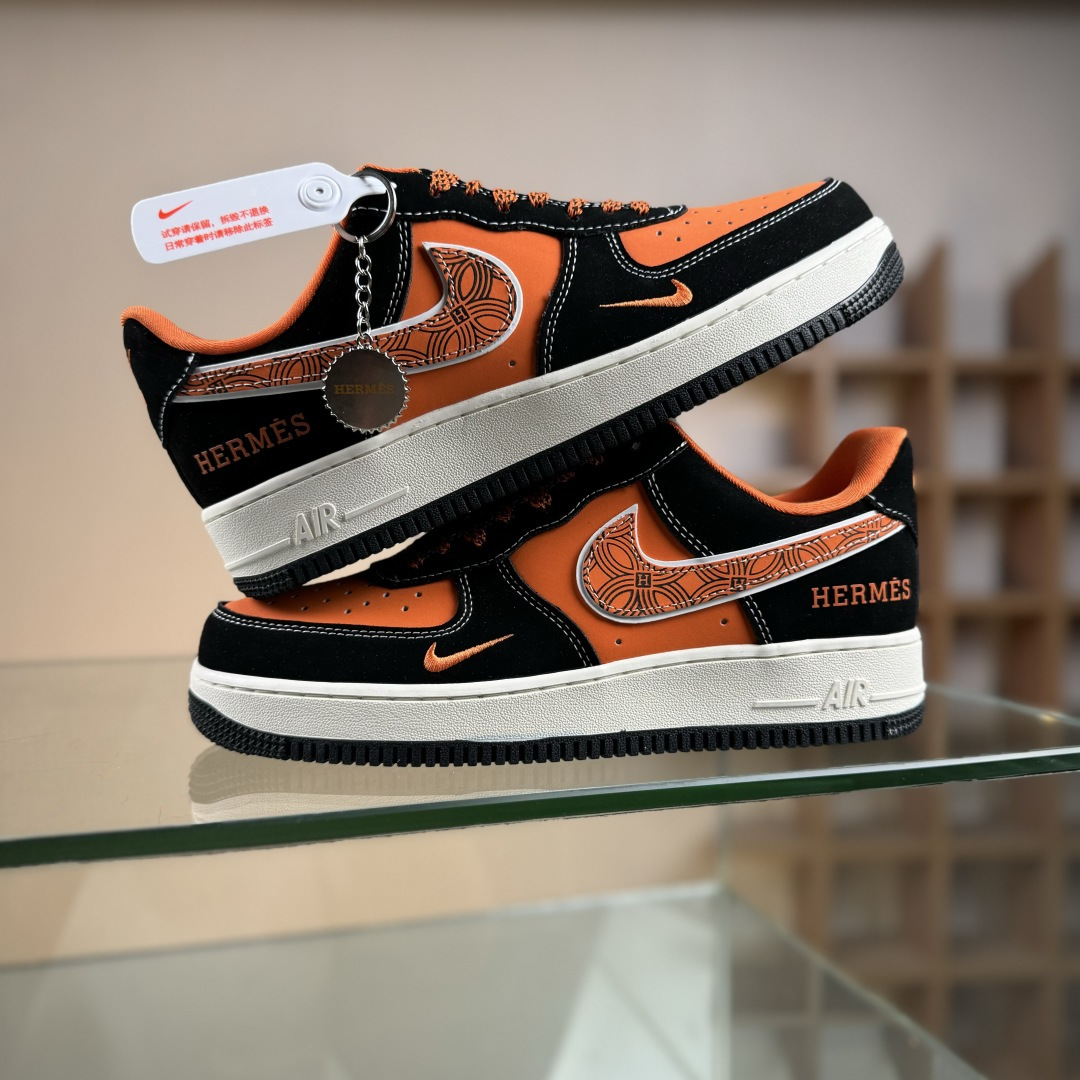 Nike Air Force 1 Low 07 x HERMES 黑橙小勾满天星 XL1979-112