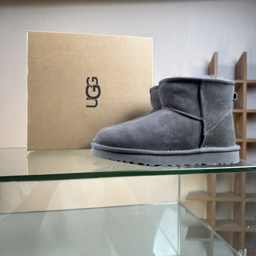 UGG Classic Ultra Mini 周冬雨同款羊毛一体迷你中筒靴 1116109灰色