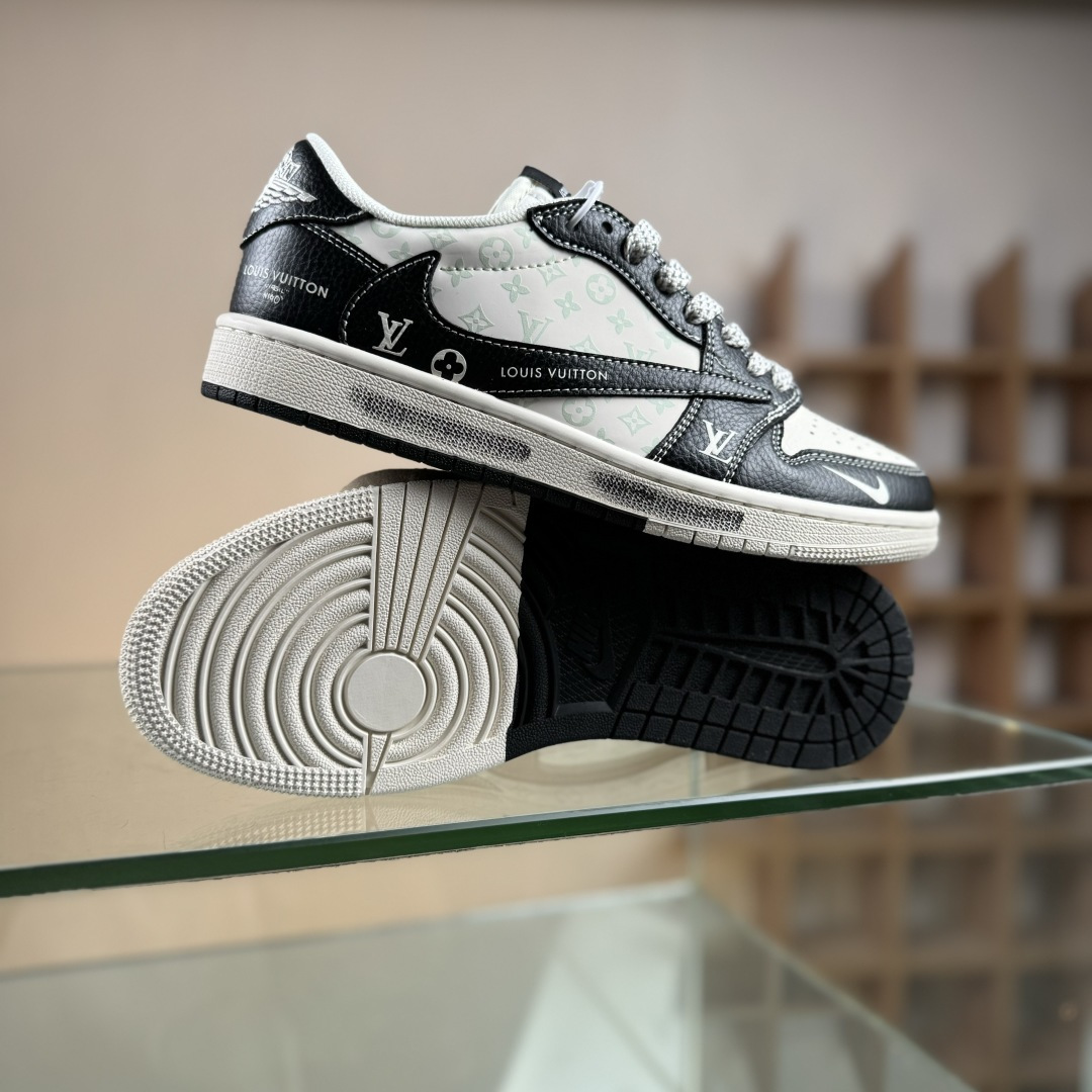 Travis Scott x Fragment Design x Air Jordan 1 Low SP AJ1 乔1LV联名 黑武士涂鸦 低帮文化休闲板鞋 CX5050-Y29