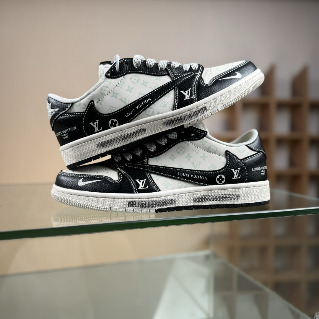 Travis Scott x Fragment Design x Air Jordan 1 Low SP AJ1 乔1LV联名 黑武士涂鸦 低帮文化休闲板鞋 CX5050-Y29