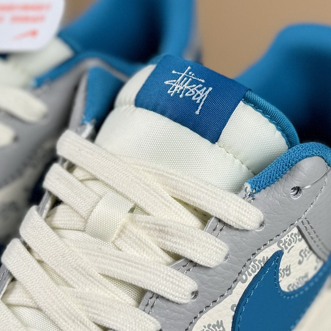 260 Nike Air Force 1'07 Low 斯图西联名 奶白蓝灰 空军一号低帮休闲板鞋 XD2588-607