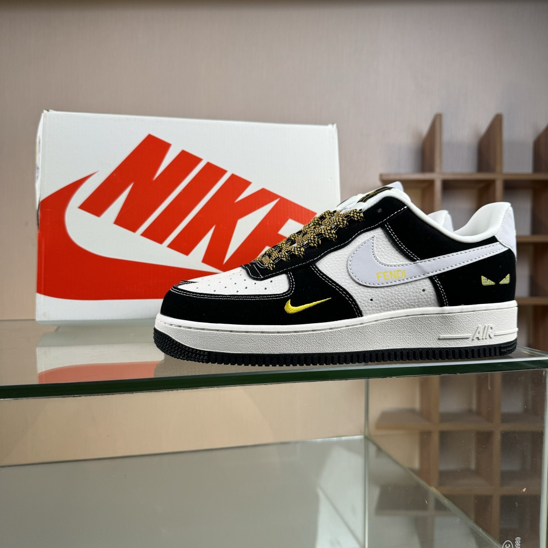 260 Nike Air Force 1'07 Low 芬迪联名 黑猫 空军一号低帮休闲板鞋 DX1888-099