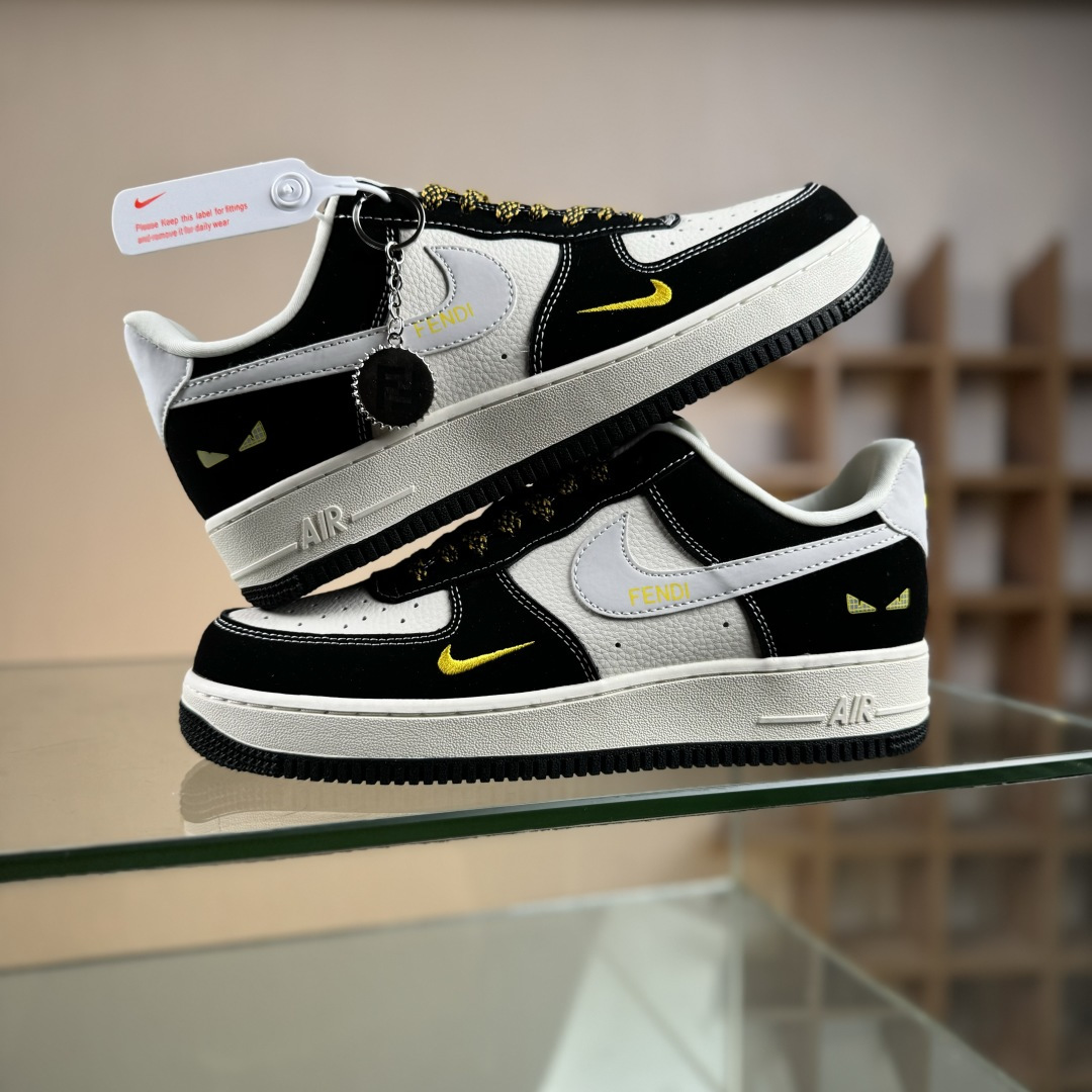 260 Nike Air Force 1'07 Low 芬迪联名 黑猫 空军一号低帮休闲板鞋 DX1888-099