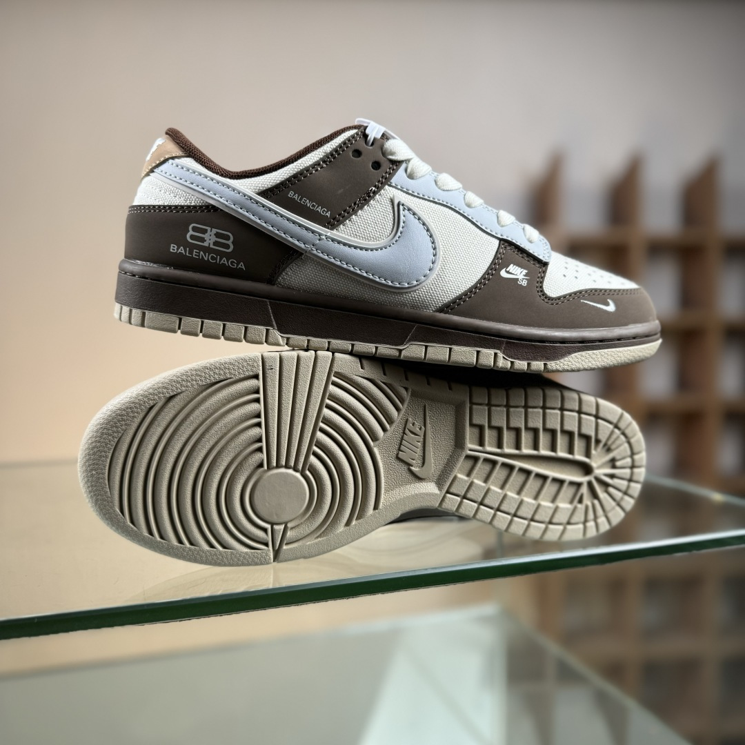 200 高端定制Nike SB Dunk Low 巴黎世家联名--- 帆布灰灰褐 高端定制 低帮休闲板鞋 XD1588-201