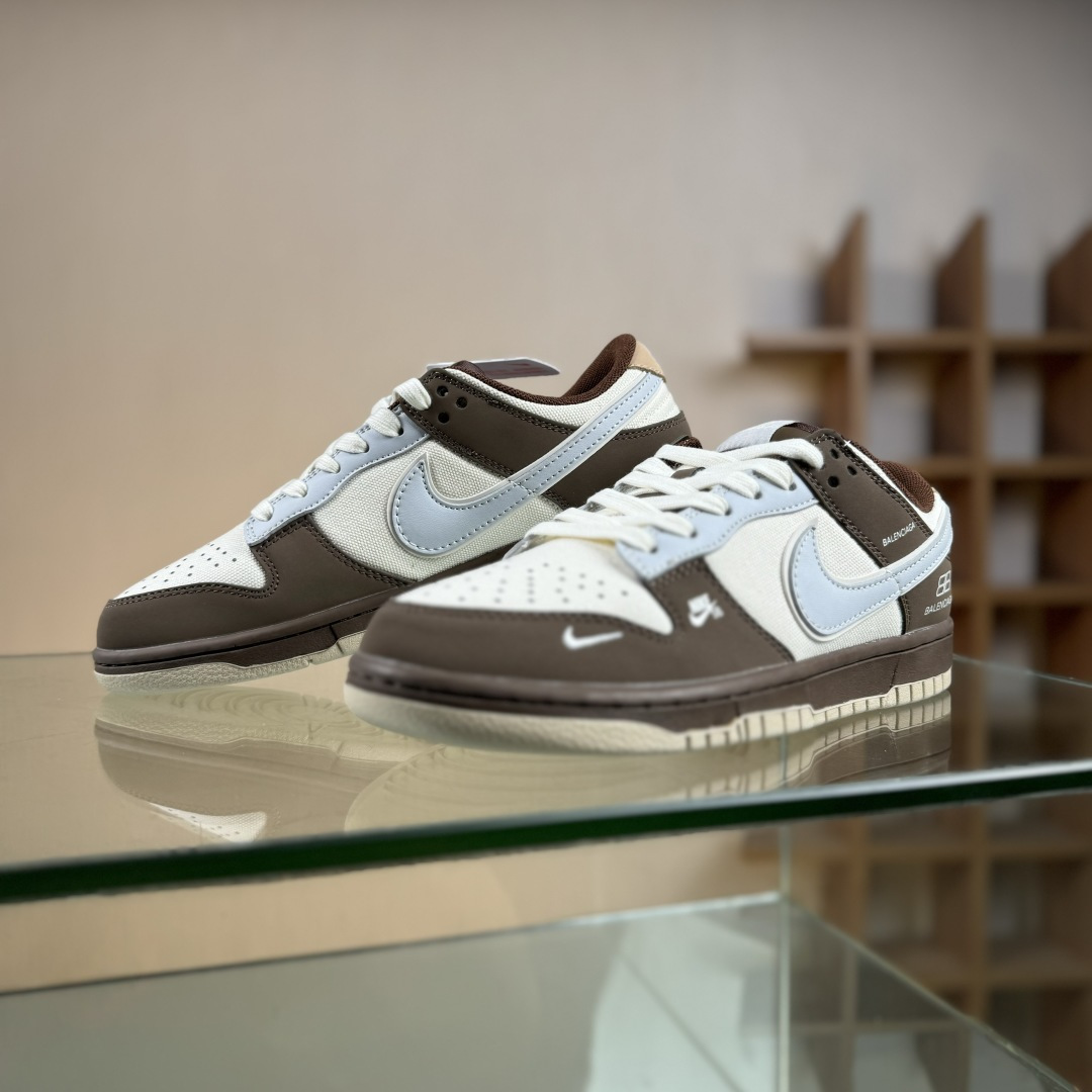200 高端定制Nike SB Dunk Low 巴黎世家联名--- 帆布灰灰褐 高端定制 低帮休闲板鞋 XD1588-201