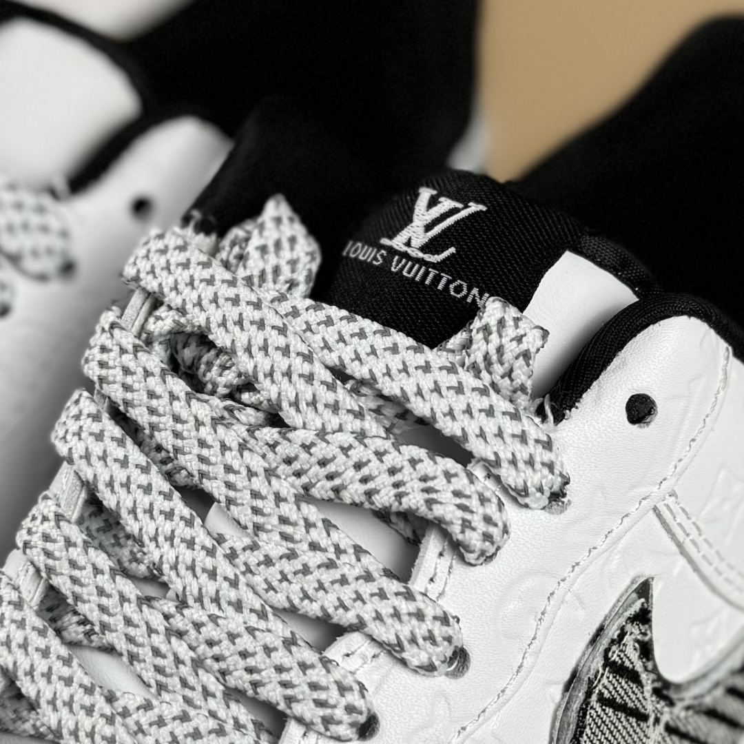 260 高端定制Nike Air Force 1 '07 Low “LV联名---白黑立体印刷” 高端定制 低帮休闲板鞋 XL1979-111