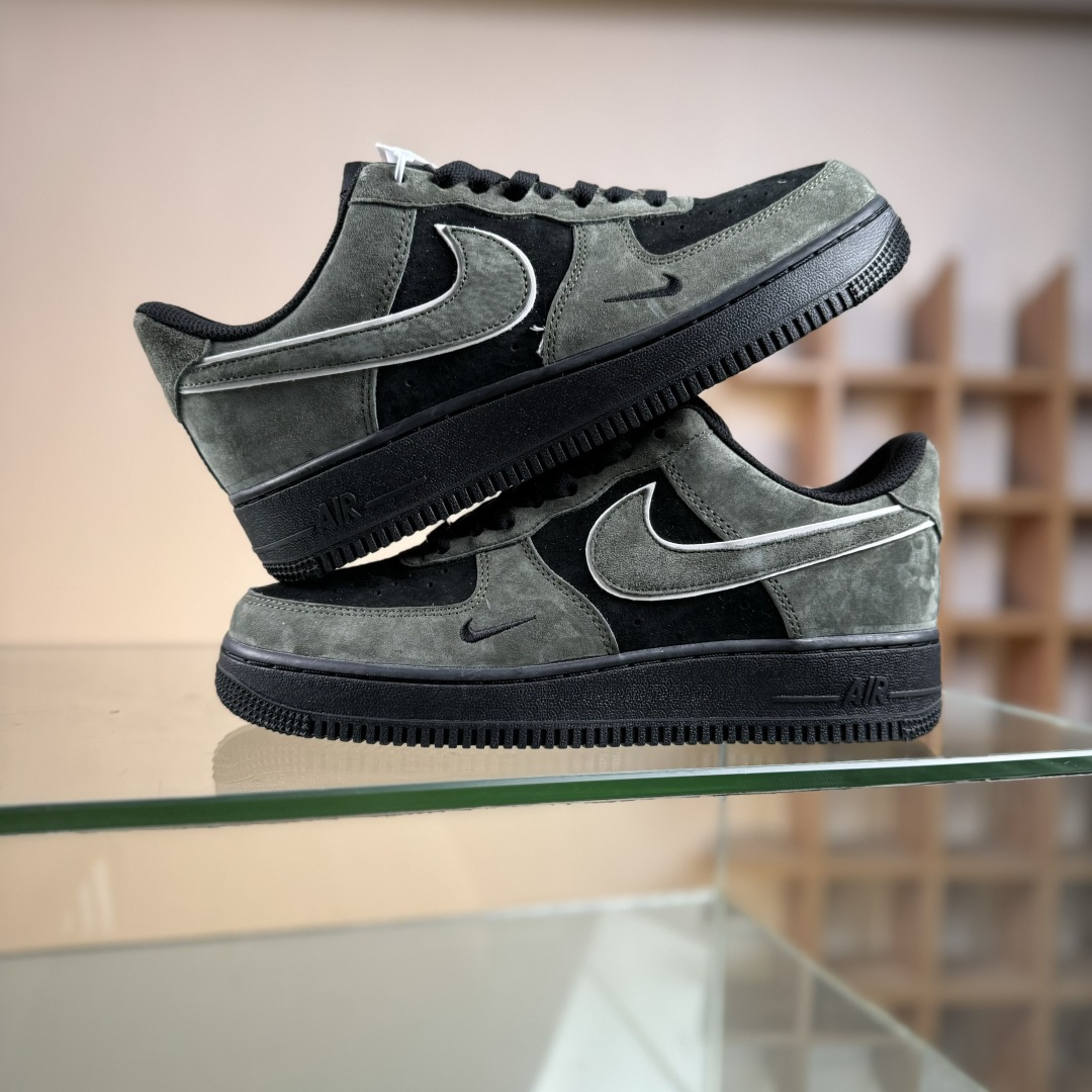 260 Nike Air Force 1'07 Low 军绿黑 秋冬麂皮 空军一号低帮休闲板鞋 ZH0316-132