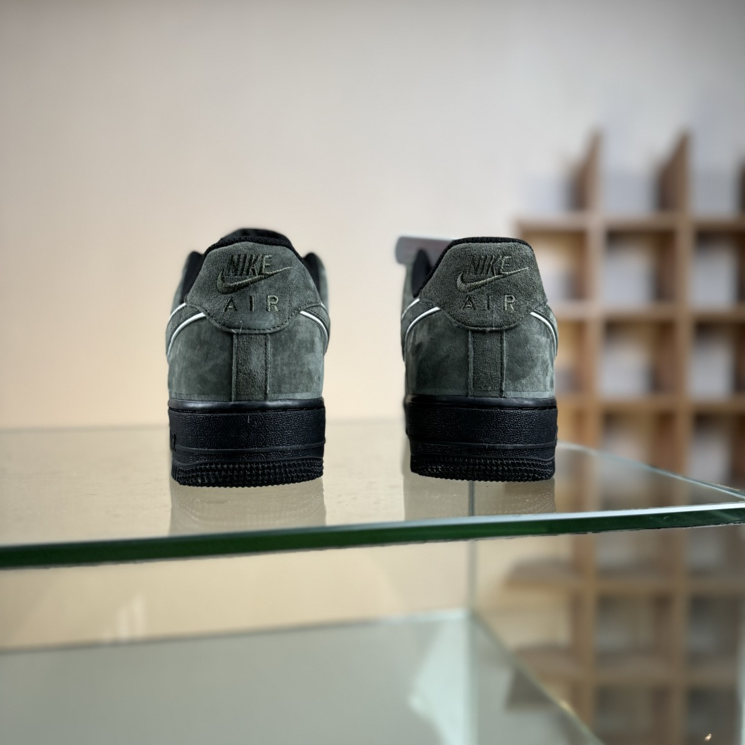 260 Nike Air Force 1'07 Low 军绿黑 秋冬麂皮 空军一号低帮休闲板鞋 ZH0316-132