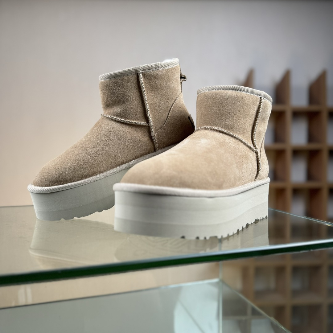 290 全网最齐ugg130+配色市售顶级版本 UGGMini中桶厚底5.08cm黑色小书爆款