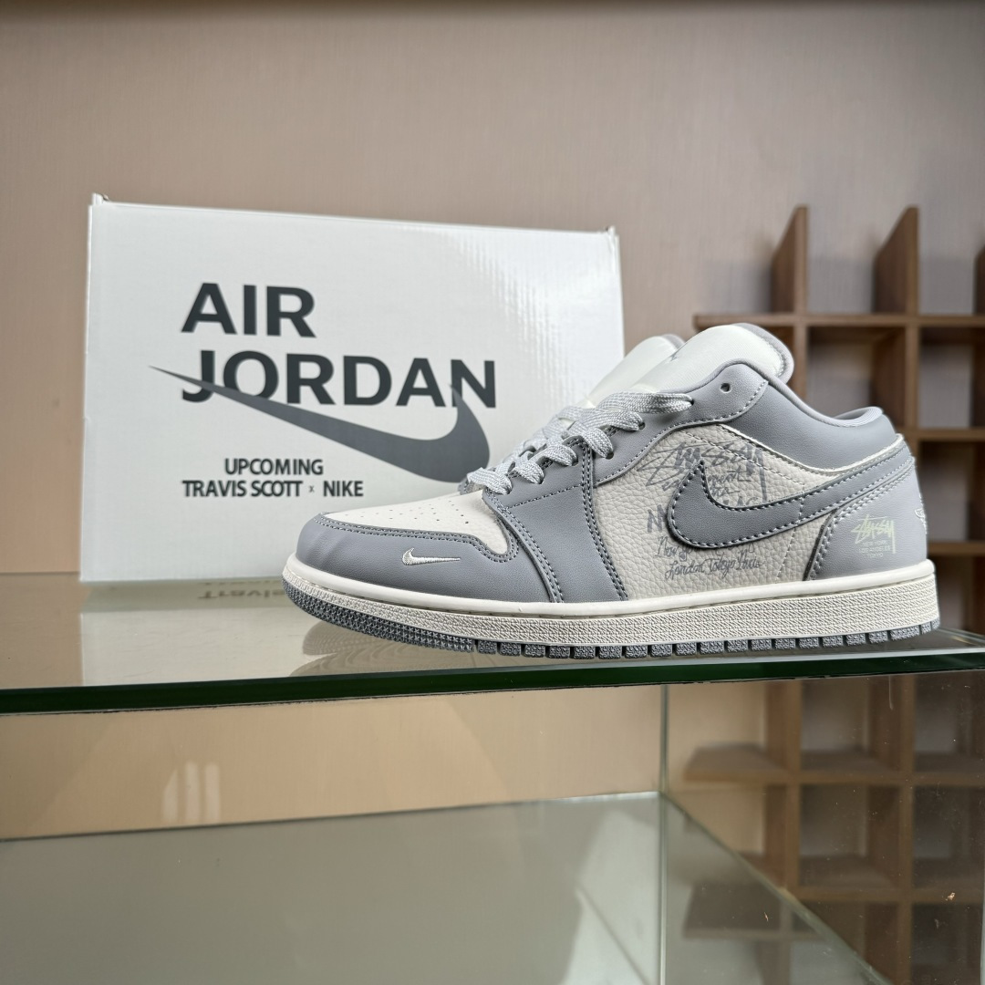 280 Nike Jordan Air Jordan 1 x Stussy 灰白小勾 QD1988-006