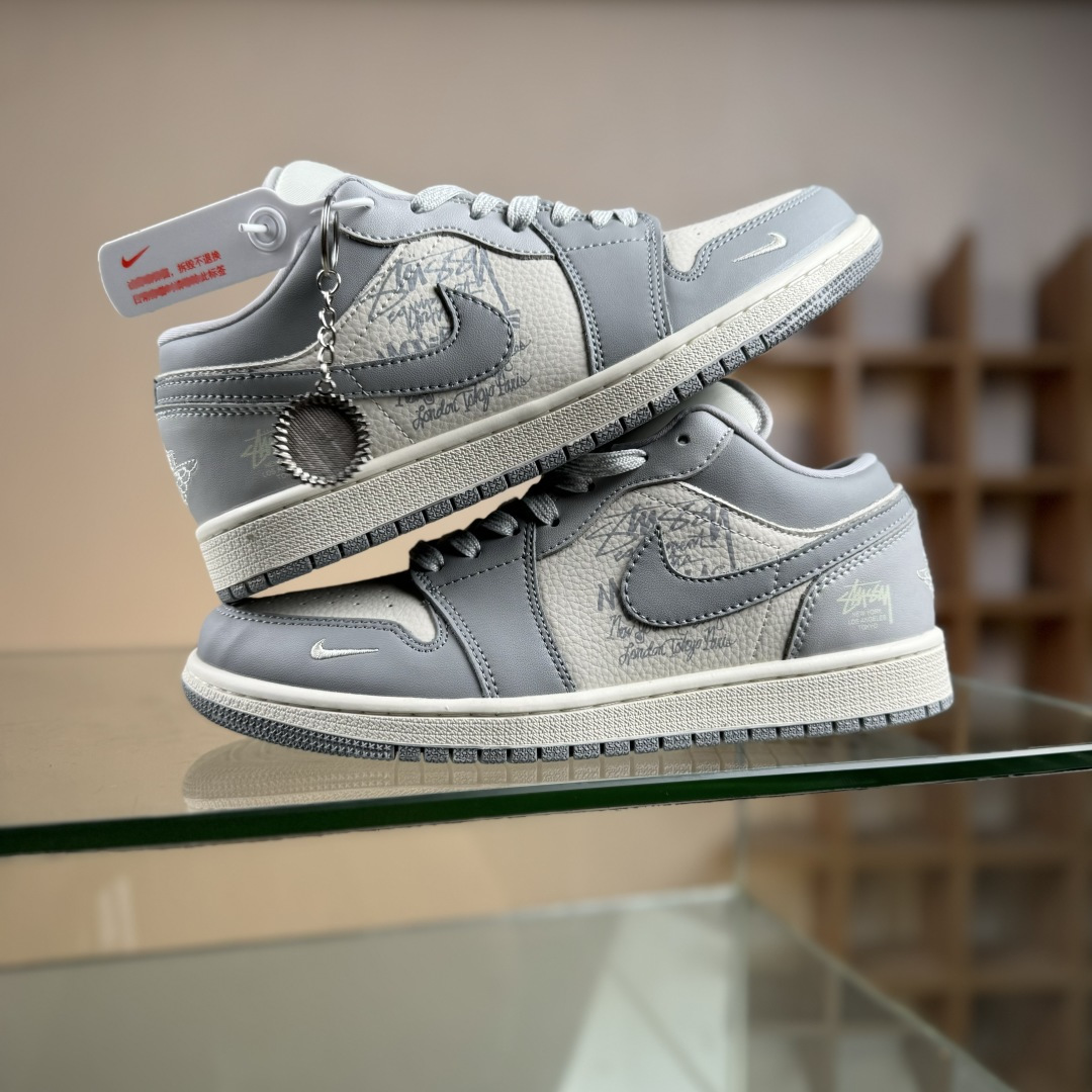280 Nike Jordan Air Jordan 1 x Stussy 灰白小勾 QD1988-006