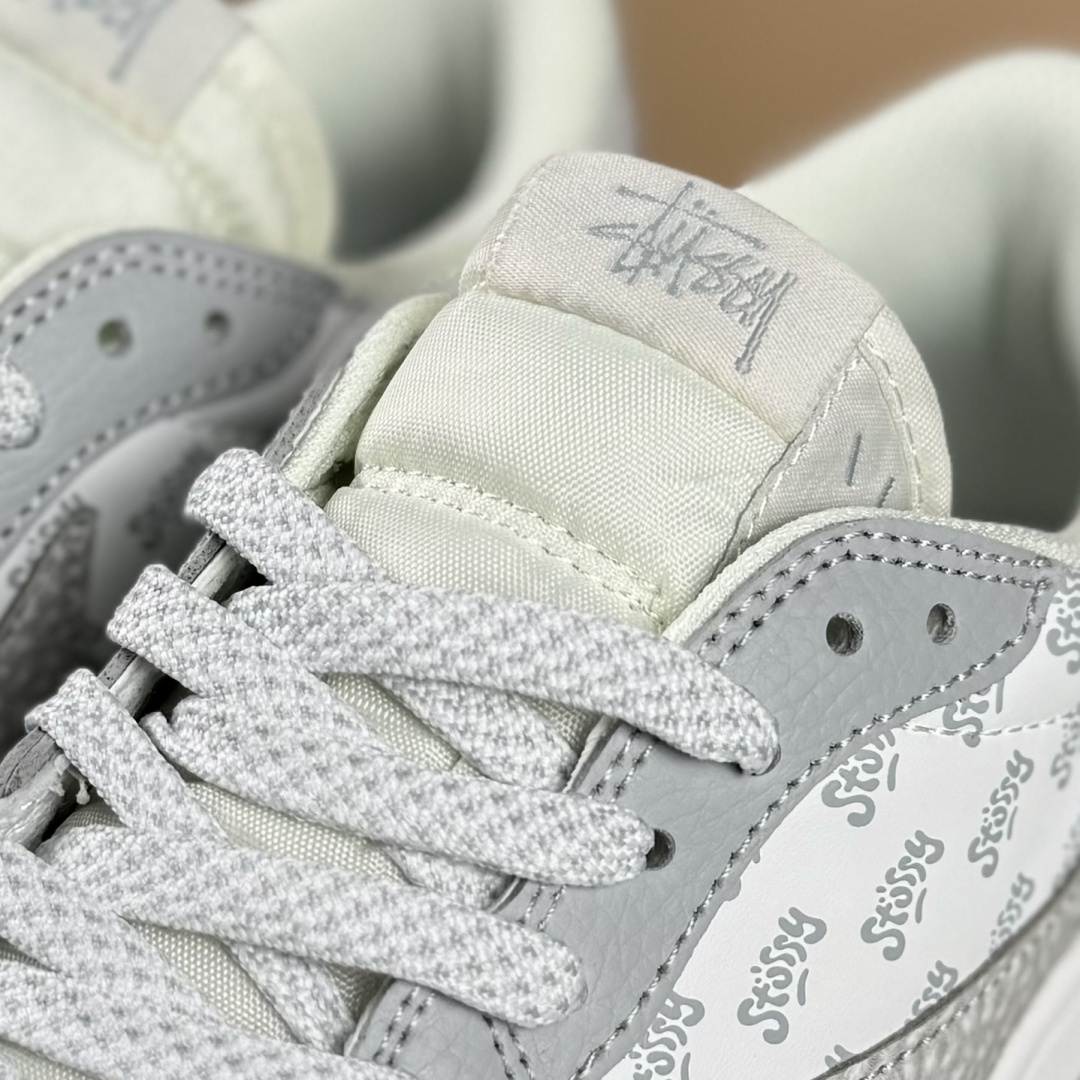 280 Travis Scott x Fragment Design x Air Jordan 1 Low SP AJ1 乔1斯图西联名 浅灰印花 低帮文化休闲板鞋 DZ5899-026